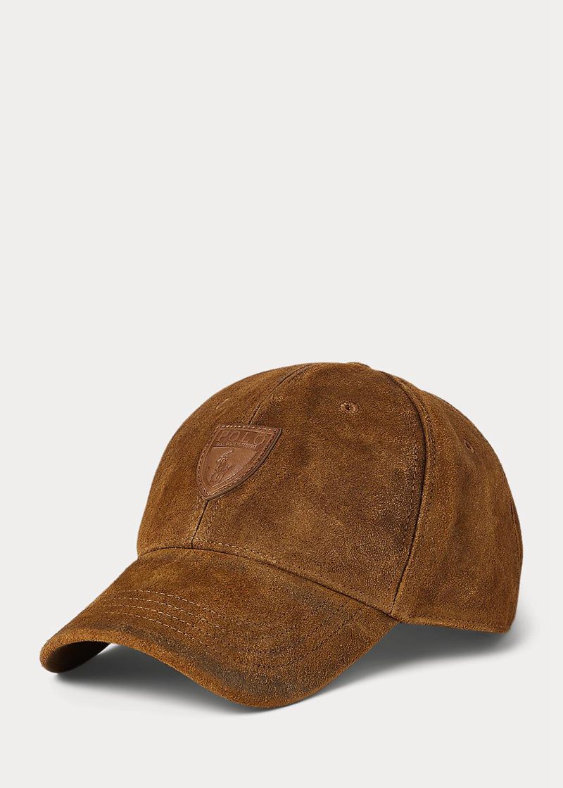 Gorra Polo Ralph Lauren Hombre Roughout Suede Ball Chile Marrones ZVMAU-8645